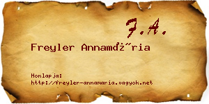 Freyler Annamária névjegykártya